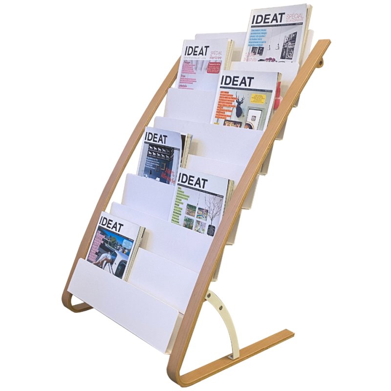 ALBA porte-brochures 6 cases, modèle sur pied, blanc, 340 mm de large